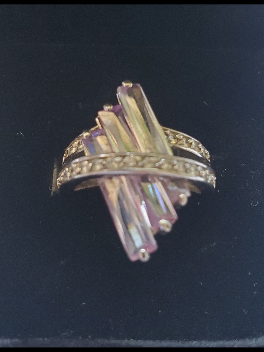 Sterling Silver Aurora Borealis Crystal Statement Ring